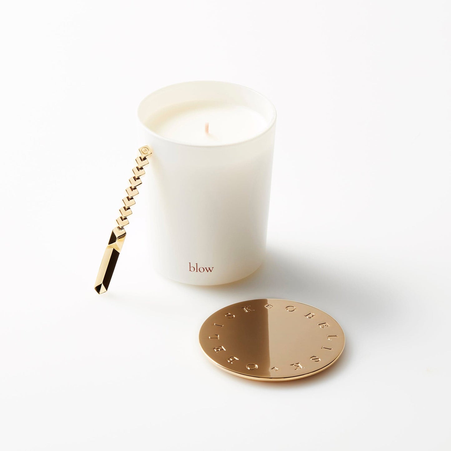 blow Coca Leaf Candle With Lid & Snuff
